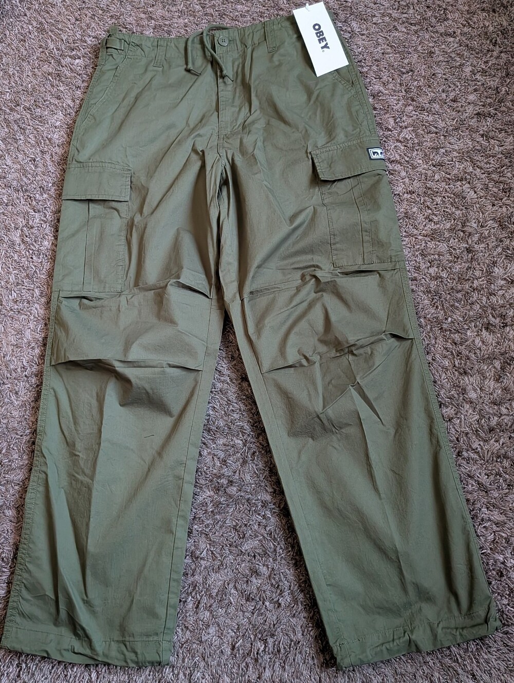 NWT Obey Army Green Big Timer 30" Cotton Pants Men's 31